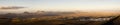 Panoramic of the Island of Lanzarote from the volcano of Teguise during the sunrise Royalty Free Stock Photo