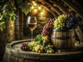 A Panoramic Journey Through a Rustic Wine Cellar: A Symphony of Tradition, Craftsmanship, and Colorful Royalty Free Stock Photo