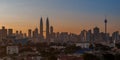 Panoramic of Kuala Lumpur City at Sunrise (2x1) Royalty Free Stock Photo