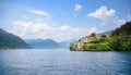 Panoramic of lake Como with Villa Monastero Royalty Free Stock Photo