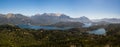Panoramic of the lakes, mountains and forest near Bariloche city in argentinian Patagonia