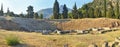 Panoramic landscape of ancient theater of Eretria Euboea Greece