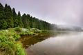 Panoramic landscape from Azores lagoons. canario Lagoon.