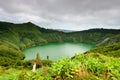 Panoramic landscape from Azores lagoons. Royalty Free Stock Photo