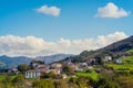 Panoramic landscape of the Basque country. Navarra landscape in the Basque Country. Euskal Herria landscape Royalty Free Stock Photo