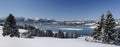 Panoramic landscape in Bavaria at winter