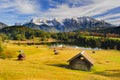 Panoramic landscape in Bavaria with mountain range in autumn Royalty Free Stock Photo