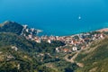 Panoramic landscape of Budva riviera in Montenegro. Royalty Free Stock Photo