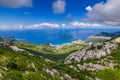 Panoramic landscape of Budva riviera in Montenegro. Royalty Free Stock Photo