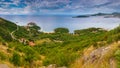 Panoramic landscape of Budva riviera in Montenegro. Royalty Free Stock Photo