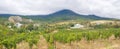 Panoramic landscape in Crimean mountains Royalty Free Stock Photo