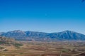 A panoramic landscape with distant mountains Royalty Free Stock Photo