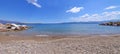 Panoramic landscape of Dreams island beach at Eretria Euboea Greece