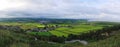 Panoramic view from Warton Crag. Royalty Free Stock Photo