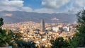 Panoramic landscape of famous city Barcelona in Spain Royalty Free Stock Photo