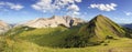 Panoramic Landscape Green Meadows Kananaskis Country Scenic View Alberta Foothills Canadian Rocky Mountains Royalty Free Stock Photo