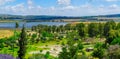 Panoramic landscape of Harod Valley and the Jezreel Valley Royalty Free Stock Photo