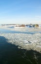 View to the ice drift in the Baltic sea in Helsinki Royalty Free Stock Photo