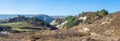 Panoramic landscape image of Salt Mountains near Praid, Romania Royalty Free Stock Photo