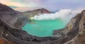 Panoramic landscape of Kawah Ijen at Sunrise, Java, Indonesia