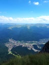 Panoramic landscape with mountains and Busteni city