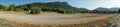 Panoramic landscape of mountains Taurida. Royalty Free Stock Photo