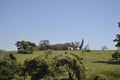 Panoramic or landscape of nature with old house on farm in Brazil, South America Royalty Free Stock Photo