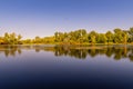 Panoramic landscape of shoreline at Lake Superior Saginaw, Michigan