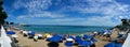 Panoramic landscape of the urban beach of Porto da Barra in Salvador Bahia Brazil