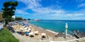 Panoramic landscape of the urban beach of Porto da Barra in Salvador Bahia Brazil