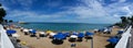 Panoramic landscape of the urban beach of Porto da Barra in Salvador Bahia Brazil