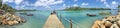 Panoramic landscape view of Avana Harbour in Rarotonga Cook Islands Royalty Free Stock Photo