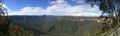 Panoramic landscape view of Govetts Leap Lookout of Grose Valley