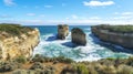 Panoramic landscape view at Great Ocean Road Royalty Free Stock Photo