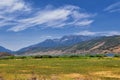 Panoramic Landscape view from Heber, Utah County, view of backside of Mount Timpanogos near Deer Creek Reservoir in the Wasatch Fr Royalty Free Stock Photo