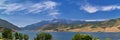 Panoramic Landscape view from Heber, Utah County, view of backside of Mount Timpanogos near Deer Creek Reservoir in the Wasatch Fr Royalty Free Stock Photo