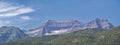 Panoramic Landscape view from Heber, Utah County, view of backside of Mount Timpanogos near Deer Creek Reservoir in the Wasatch Fr Royalty Free Stock Photo