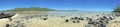 Panoramic landscape view of Muri lagoon in Rarotonga Cook Islan Royalty Free Stock Photo