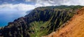 Panoramic landscape view of Na Pali coastline in dramatic style, Kauai, Hawaii Royalty Free Stock Photo