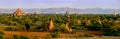 Panoramic landscape view of old temples in Bagan, Myanmar Royalty Free Stock Photo