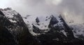 Panoramic landscape view of the snow cup peaks of the Grossglockner peak Grossglockner National Park Hohe Tauern, Austria Royalty Free Stock Photo