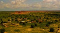 Panoramic landscape view to sahel and oasis, Dogondoutchi, Niger Royalty Free Stock Photo