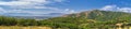 Panoramic Landscape view from Travers Mountain of Provo, Utah County, Utah Lake and Wasatch Front Rocky Mountains, and Cloudscape.