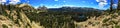 Panoramic Landscape View of Uinta Mountains, clouds, lakes and forest, Utah, USA, America West Royalty Free Stock Photo