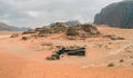 Panoramic landscape view, Wadi Rum desert, Jordan Royalty Free Stock Photo