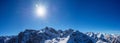 Panoramic landscape at winter with mountains Asia with blue sky clean air atmosphere