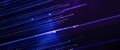 Panoramic LED lights connected by dots, fast concept data communication connection by fibers