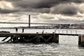 Panoramic of Lisbon city from Almada docks