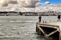 Panoramic of Lisbon city from Almada docks