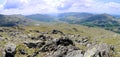 Panoramic looking to the Dunnerdale valley area, Lake District Royalty Free Stock Photo